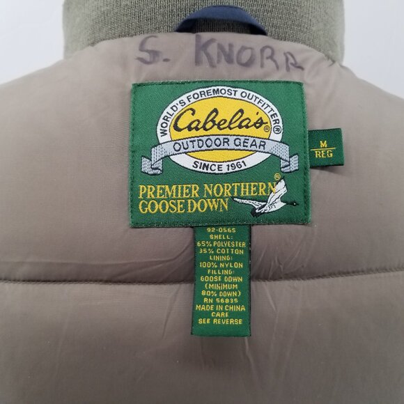 CABELAS PREMIER NORTHERN GOOSE DOWN VEST PUFFER Hunting VERY WARM MEN'S M - Picture 13 of 15